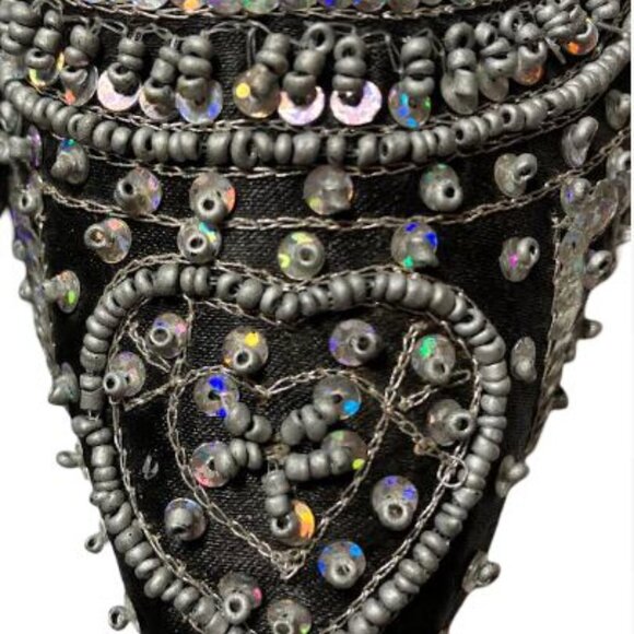 Naughty Monkey Flat Ballet-Style Sequin-Covered Shoes with Ties Size 8.5  EUC - Picture 4 of 11